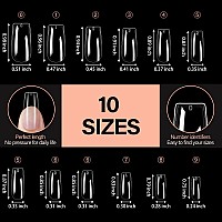 Aillsa Medium Square Nails Tips 504Pcs Clear Soft Gel Nail Tips False Full Cover Nail Tips For Diy Home Salon Gift Preshaped G