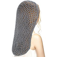 Waydress 3 Pcs Mesh Crochet Hair Net Rayon Knit Snood Hat Cover 20 Inch Crocheted Sleeping Cap For Women Long Hair Curly Hairgr