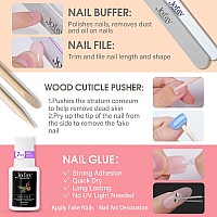 Soft Gel Nail Tips Kit Jofay Fashion Short Press On Nails Set French Tip Nail Kit Acrylic Set Gel Nail Tips With Design Square