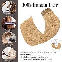 Honsoo Clip In Hair Extensions Real Human Hair 18In Long Straight Soft Honey Blonde 70G 7Pcs Natural Extensions Like Your Own Ha