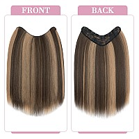 Snoilite One Piece Clip In Hair Extensions Balayage 18 Inch Ushaped One Piece Weft Hair Extensions With 5 Clips Synthetic 34