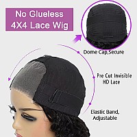 Beautygrace 22Inch Glueless Wigs Human Hair Pre Cut Lace 4X4 Lace Closure Wigs Human Hair For Beginners Brazilian Virgin Deep Wa