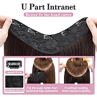 Snoilite One Piece Clip In Hair Extensions 18 Inch Ushaped One Piece Hair Extension With 5 Clips 34 Full Head Long Straight C