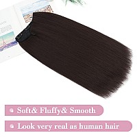 Snoilite One Piece Clip In Hair Extensions 18 Inch Ushaped One Piece Hair Extension With 5 Clips 34 Full Head Long Straight C