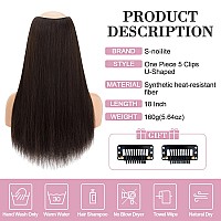 Snoilite One Piece Clip In Hair Extensions 18 Inch Ushaped One Piece Hair Extension With 5 Clips 34 Full Head Long Straight C