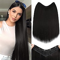 Snoilite One Piece Clip In Hair Extensions 18 Inch Ushaped One Piece Hair Extensions With 5 Clips 34 Full Head Long Straight