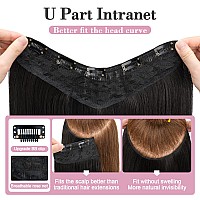 Snoilite One Piece Clip In Hair Extensions 18 Inch Ushaped One Piece Hair Extensions With 5 Clips 34 Full Head Long Straight