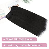 Snoilite One Piece Clip In Hair Extensions 18 Inch Ushaped One Piece Hair Extensions With 5 Clips 34 Full Head Long Straight