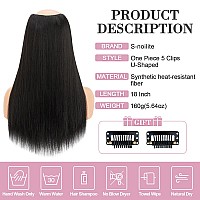 Snoilite One Piece Clip In Hair Extensions 18 Inch Ushaped One Piece Hair Extensions With 5 Clips 34 Full Head Long Straight