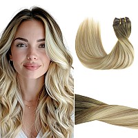 Goo Goo Clip In Hair Extensions Real Human Hair Remy Human Hair Extensions Clip Ins For Women Natural Human Hair 16Inch 120G