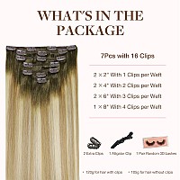 Goo Goo Clip In Hair Extensions Real Human Hair Remy Human Hair Extensions Clip Ins For Women Natural Human Hair 16Inch 120G