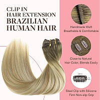 Goo Goo Clip In Hair Extensions Real Human Hair Remy Human Hair Extensions Clip Ins For Women Natural Human Hair 16Inch 120G