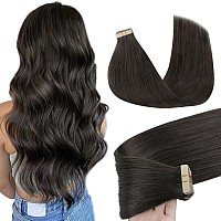 Goo Goo Tape In Hair Extensions Human Hair 1C Mocha Brown 18Inch 50G 20Pcs Thick Ends Straight Seamless Tape In Invisible Ta