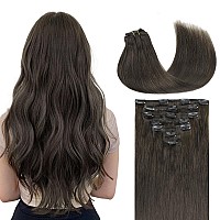 Goo Goo Clip In Hair Extensions Real Human Hair Remy Human Hair Extensions Clip Ins For Women Natural Human Hair 14Inch 120G