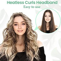 Cahima Heatless Hair Curler Styling Overnight Curling Rod Headband Set No Heat Hair Rollers For Long Hair To Sleep In Hair Ac