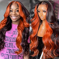 200 Density 13X6 Ginger Lace Front Wigs Human Hair Pre Plucked For Women Ombre 13X6 Hd Transparent Ginger Orange Lace Front Wig