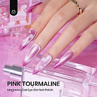 Beetles Cat Eye Gel Polish 15Ml Pink Cat Eye Gel Nail Polish With Magnet Pink Velvet Gel Nail Polish Silver Shimmer Soak Off Uv