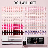 Jofay Fashion Short Press On Nails 240Pcs Ombre Solid Short Square Fake Nails Acrylic Nail Kit French Tip Press On Nails Glu