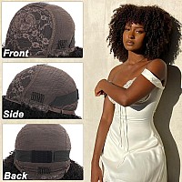 Hlsk Afro Kinky Curly Wig With Bangs Human Hair For Black Women20 Inch200 Density Brazilian Virgin Short Curly Hair Wigsfull