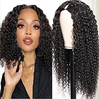 Ainmeys Curly V Part Wigs Brazilian Kinky Curly Human Hair Wigs For Black Women V Shape Wigs No Leave Out Lace Front Wigs Upgrad