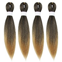 Osuntress Braiding Hair Pre Stretched 14 Inch 4 Bundle Short Hair Extensions For Braids Synthetic Braiding Hair Prestretched T