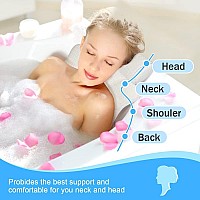 Bath Pillow For Tub Bathtub Spa Pillow With Neck Head Back Support Bath Cushion 5D Air Mesh Breathable Bath Pillow For Hot Tub