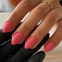 Coral Press On Nails Short Oval Kqueenest Thick Acrylic Nails Press Ons Short Almond Nails Glue On Natural Round Fake Nails One