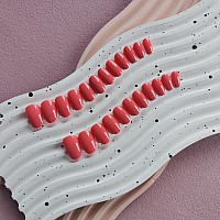 Coral Press On Nails Short Oval Kqueenest Thick Acrylic Nails Press Ons Short Almond Nails Glue On Natural Round Fake Nails One