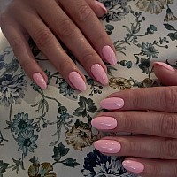 Kqueenest Baby Pink Press On Nails Short Oval Natural Round Fake Nails Short Almond Nails Glue On Thick Acrylic Nails Press Ons