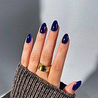 Royal Blue Press On Nails Short Ovalkqueenest Acrylic Nails Press Onsopaque Short Almond Nails Glue Onnatural Round Fake Nail