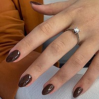 Kqueenest Fall Nails Brown Press On Nails Short Oval Quick Acrylic Nails Press Ons Natural Round Fake Nails Short Almond Nai