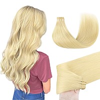 Goo Goo Tape In Hair Extensions Human Hair 22F Light Golden Blonde 14Inch 50G 20Pcs Thick Ends Straight Seamless Tape In Inv