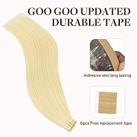 Goo Goo Tape In Hair Extensions Human Hair 22F Light Golden Blonde 14Inch 50G 20Pcs Thick Ends Straight Seamless Tape In Inv