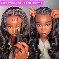 Gurvey Wear And Go Glueless Wigs Human Hair Pre Plucked Pre Cut 24 Inch Body Wave Lace Front Wigs Human Hair 13X4 Hd Lace Front