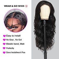 Gurvey Wear And Go Glueless Wigs Human Hair Pre Plucked Pre Cut 24 Inch Body Wave Lace Front Wigs Human Hair 13X4 Hd Lace Front