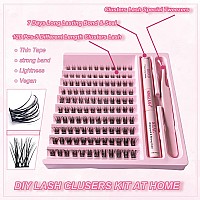 Lash Extension Kit 120 Pcs Lash Clusters With 7 Days Long Lasting Bond And Seal 816Mm D Curl Wispy Eyelash Extension Kit At Hom