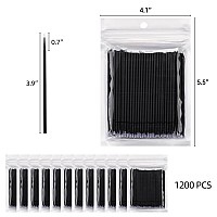 Tbestmax 1200 Pcs Micro Applicator Brush Micro Swabs Disposable Eye Lashes Mascara Wands For Eyelash Extensionblack