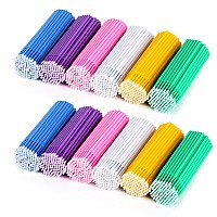 Tbestmax 1200 Pcs Micro Applicator Brush Micro Swabs Disposable Eye Lashes Mascara Wands For Eyelash Extension 6 Colors