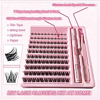 Lash Extension Kit 120 Pcs Lash Clusters With 7 Days Long Lasting Bond And Seal 816Mm D Curl Wispy Eyelash Extension Kit At Hom