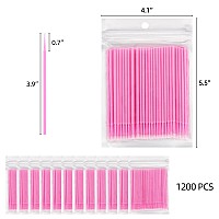 Tbestmax 1200 Pcs Micro Applicator Brush Micro Swabs Disposable Eye Lashes Mascara Wands For Eyelash Extensionpink