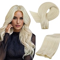 Full Shine Genius Weft Extensions Human Hair Remy Straight Hair Weft Hand Tied Weft Hair Extensions Sew In Extensions Silky Hair