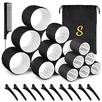 Self Grip Hair Roller Set 18 Pcsheatless Hair Curlershair Rollers With Hair Roller Clips And Combsalon Hairdressing Curlersd