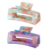 3 Inch Hair Claw Clips Cutout Tortoise Shell Celluloid Hair Jaw Clips French Design Rectangle Hair Clamp For Women Ladies Mother