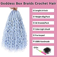 Cookoo 14 Inch Goddess Boho Box Braids Crochet Hair For Women 8 Packs Strands Synthetic Pre Looped Box Braids Curly Ends Knotles