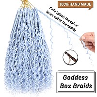 Cookoo 14 Inch Goddess Boho Box Braids Crochet Hair For Women 8 Packs Strands Synthetic Pre Looped Box Braids Curly Ends Knotles