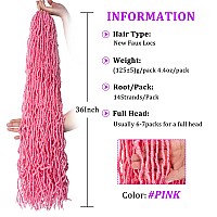 Zrq 36 Inch Soft Locs Crochet Hair 6Packslot Pink Prelooped Long Faux Locs Hair Goddess Locs Curly Wavy Afro Roots Synthetic H