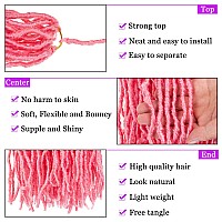 Zrq 36 Inch Soft Locs Crochet Hair 6Packslot Pink Prelooped Long Faux Locs Hair Goddess Locs Curly Wavy Afro Roots Synthetic H