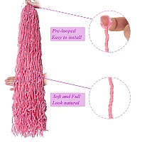 Zrq 36 Inch Soft Locs Crochet Hair 6Packslot Pink Prelooped Long Faux Locs Hair Goddess Locs Curly Wavy Afro Roots Synthetic H