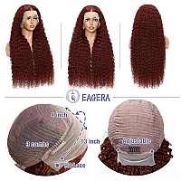 Eagera Reddish Brown Lace Front Wigs Human Hair 13X4 Reddish Brown Deep Wave Lace Front Wigs Human Hair For Women Reddish Brown