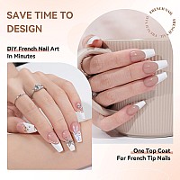 French Soft Gel Nail Tips Kit Jofay Fashion Spring French Tip Press On Nails 240Pcs Brown Long Coffin Fake Nails Xcoat Press